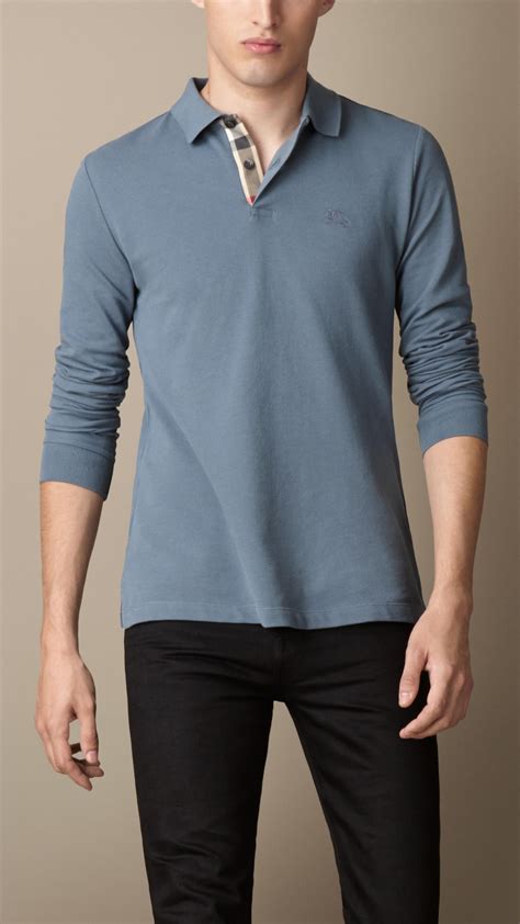 mens burberry long sleeve polo|burberry polo classic fit.